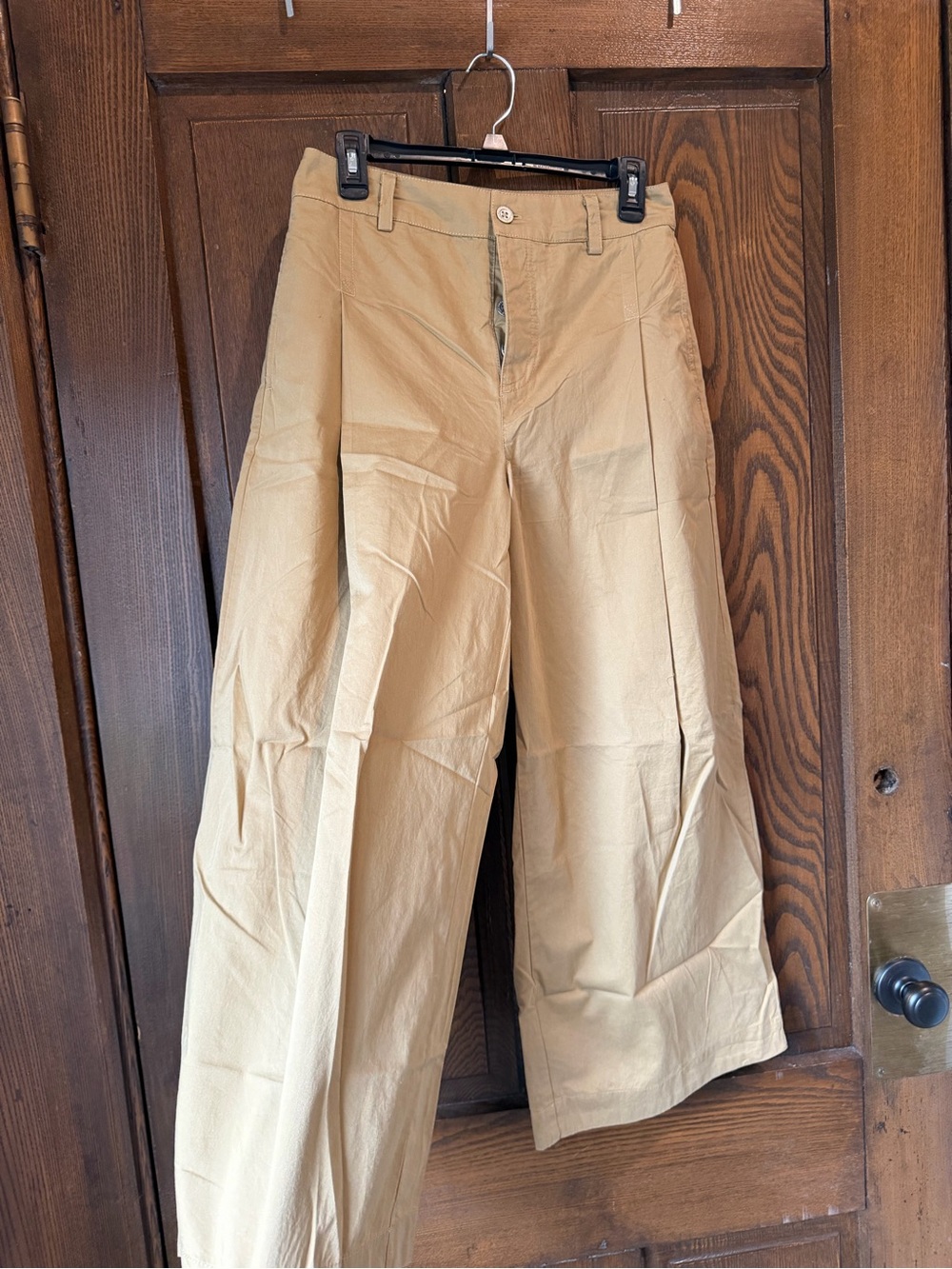 NWT Free People Wide-Leg Chinos in Light Tan